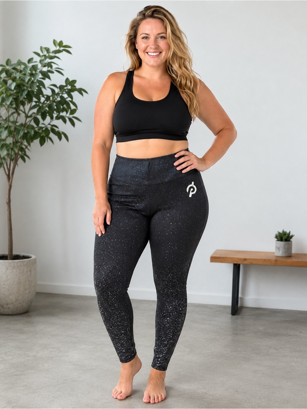 Peloton Black Speckle High-Waist Leggings